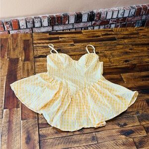 SHEIN Yellow Checkered Jumpsuit
